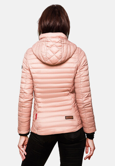 Marikoo Samtpfote giacca transitoria con cappuccio da donna, rosa cipria