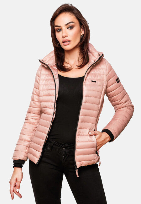 Marikoo Samtpfote giacca transitoria con cappuccio da donna, rosa cipria
