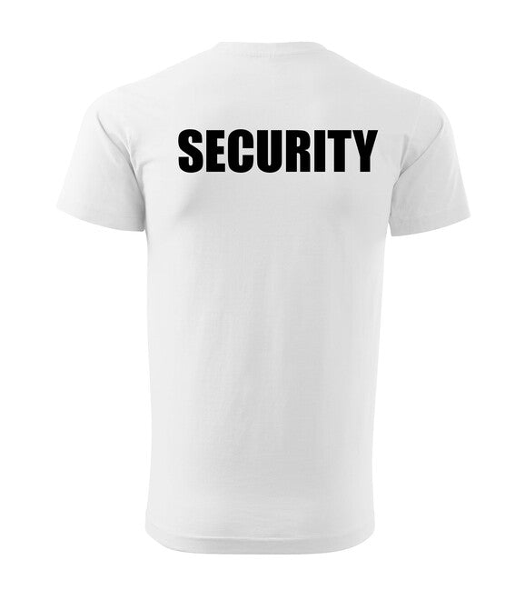 DRAGOWA Maglietta con scritta SECURITY, bianca