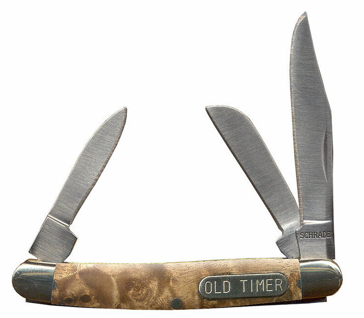 Schrade Old Timer coltello da tasca 5,1 cm 3 lame, colore sabbia legno di ferro