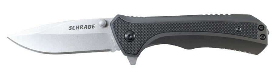 Schrade Coltello da tasca 8,1 cm, nero, alluminio, G10