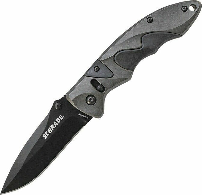 Schrade 9,2 cm coltello alluminio gomma, grigio, nero