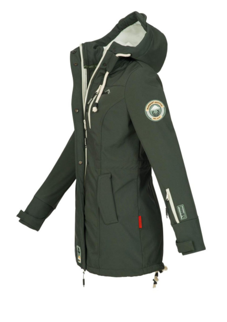 Marikoo ZIMTZICKE giacca invernale softshell da donna con cappuccio, verde