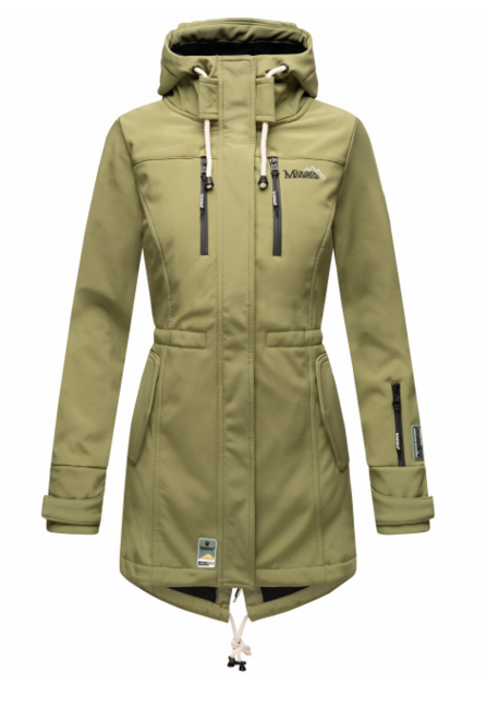 Marikoo ZIMTZICKE giacca invernale softshell da donna con cappuccio, oliva