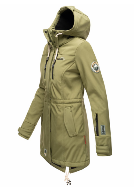 Marikoo ZIMTZICKE giacca invernale softshell da donna con cappuccio, oliva