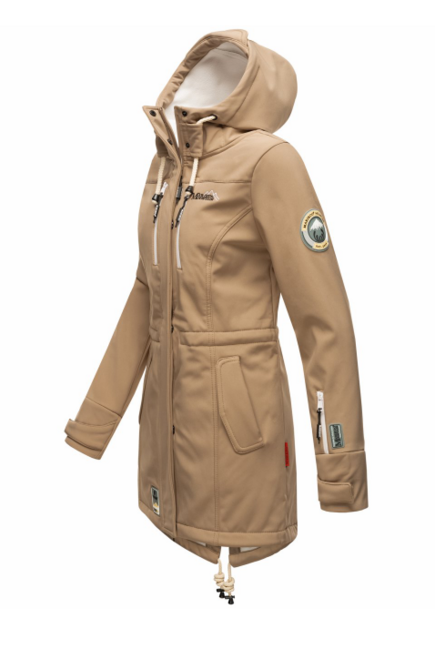 Marikoo ZIMTZICKE γυναικείο χειμερινό softshell μπουφάν με κουκούλα, Taupe grey