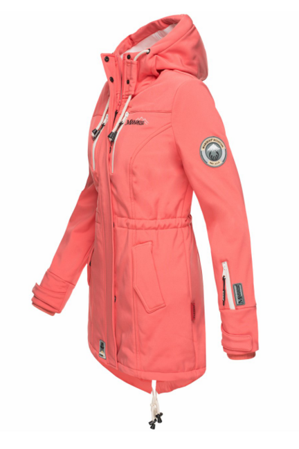 Marikoo ZIMTZICKE giacca invernale softshell da donna con cappuccio, corallo