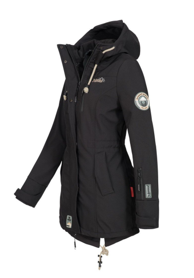 Marikoo ZIMTZICKE giacca invernale softshell da donna con cappuccio, nera