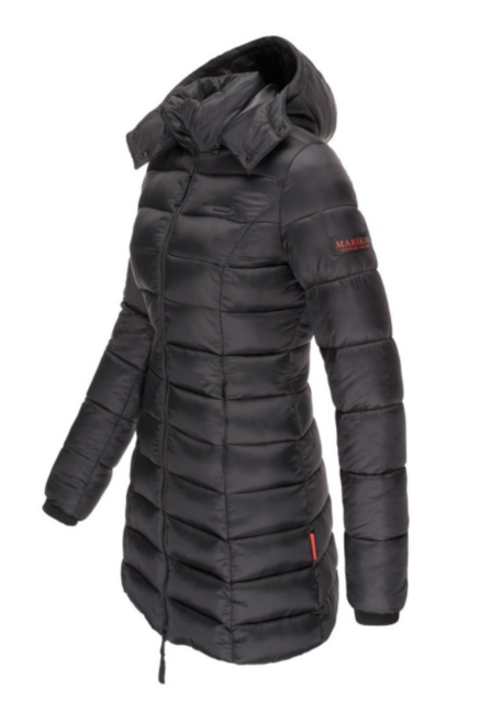 Marikoo ABENDSTERNCHEN cappotto trapuntato da donna con cappuccio, nero