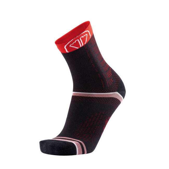 Sidas Calzini da corsa invernali, nero/rosso