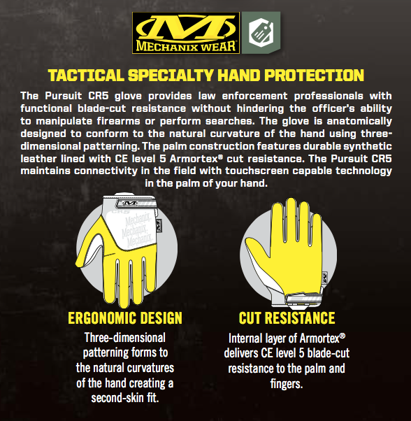 Mechanix Pursuit D-5 guanti antitaglio, neri