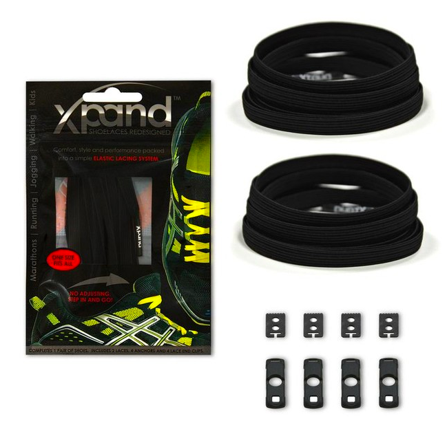 Xpand Elastic lacci per scarpe, nero
