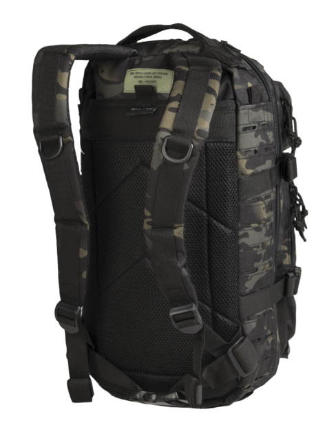 Mil-Tec US Assault Small Laser Cut Backpack, Multitarn Black, 20L