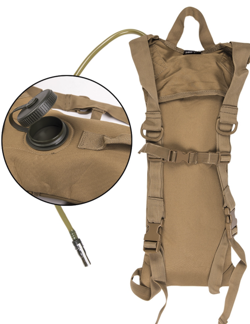 Mil-Tec Zaino idratazione 3l con cinghie, Coyote