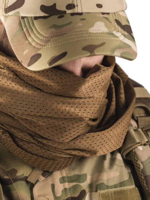 Mil-Tec Sciarpa da cecchino in maglia 190x50cm, Coyote
