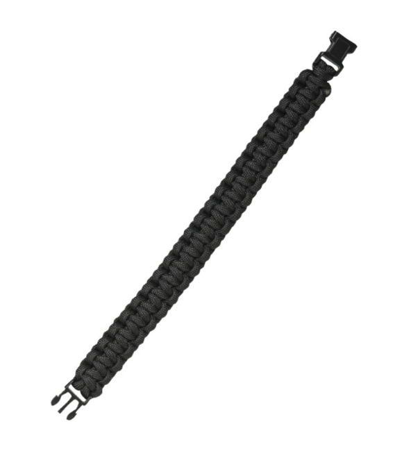 Mil-Tec Survival Paracord braccialetto 15mm, nero