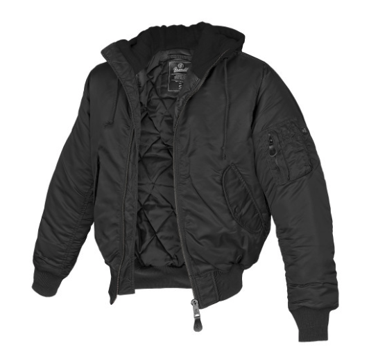 Brandit MA1 giacca bomber con cappuccio, nera
