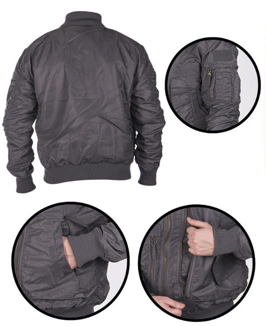 Mil-Tec US Tactical giacca da Pilota, grigia