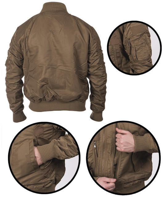 Mil-Tec US Tactical giacca da Pilota, Coyote