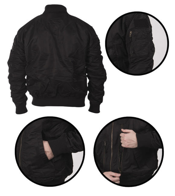 Mil-Tec US Tactical giacca da Pilota, nera