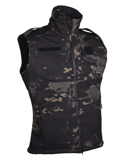 Mil-Tec gilet Softshell, Multitarn nero