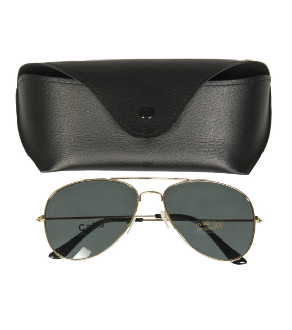 Mil-Tec US occhiali da Pilota placcati oro con custodia