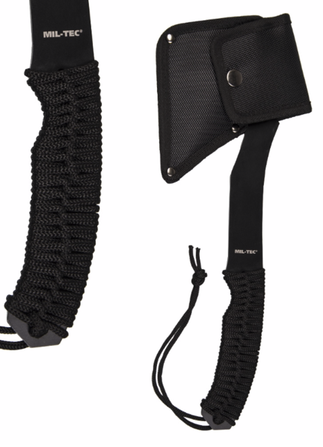 Mil-Tec ascia tattica in Paracord, nera 36 cm