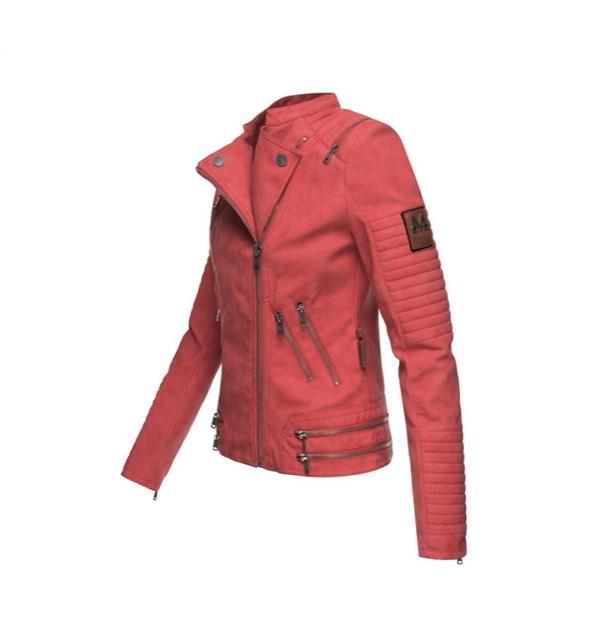 Marikoo Akikoo giacca in pelle da donna, rossa