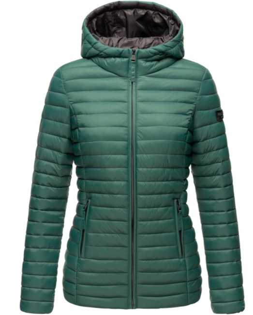 Marikoo ASRAA giacca da donna per mezza stagione con cappuccio, verde scuro