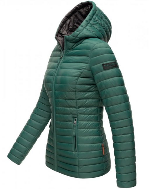 Marikoo ASRAA giacca da donna per mezza stagione con cappuccio, verde scuro