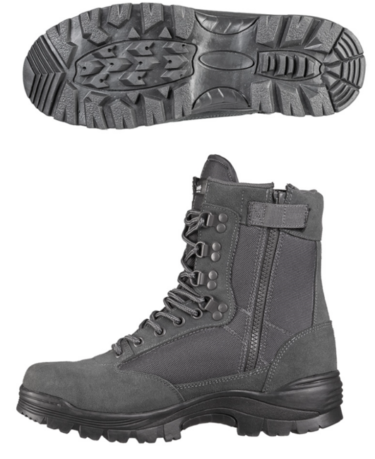 Mil-Tec scarpe tattiche con cerniera, grigio