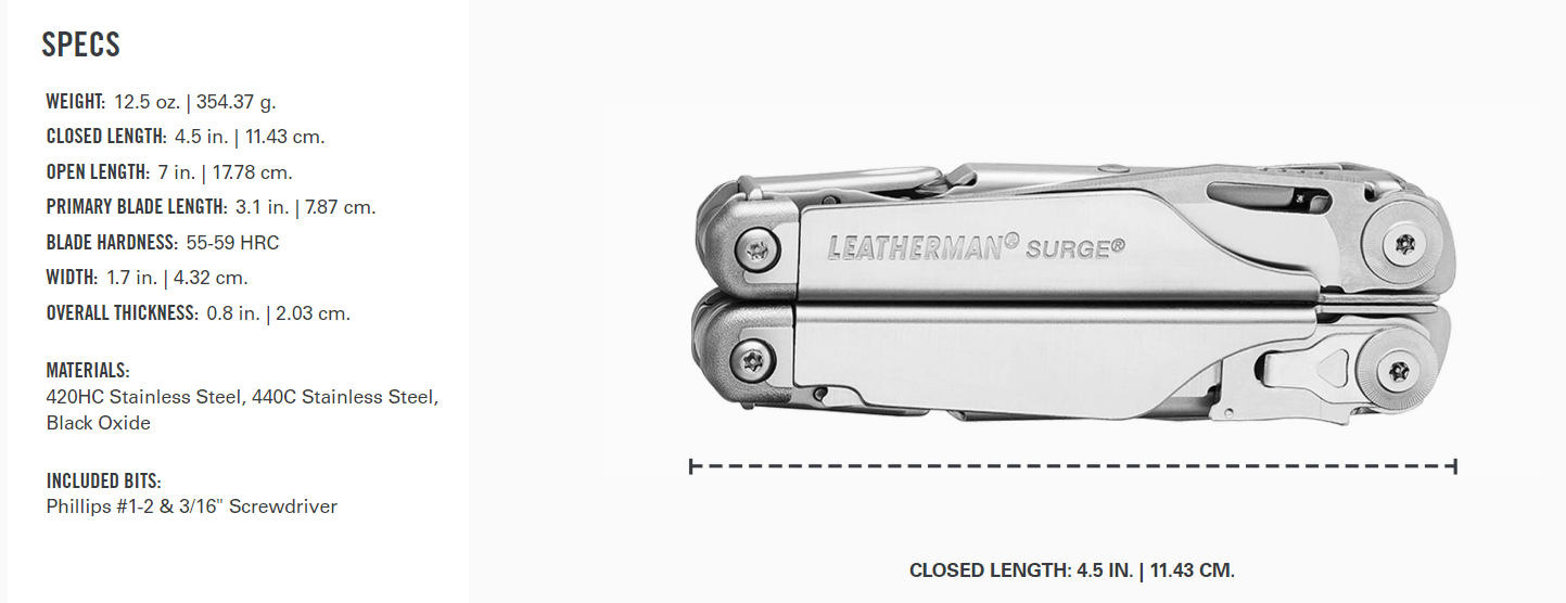 Leatherman Surge multitool, nero