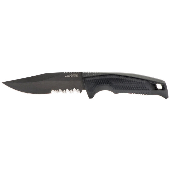 Sog Recondo Fx coltello fisso, nero, con taglio a lama paritaria