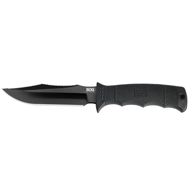 Sog Seal Pup Elite coltello fisso - fodera in nylon, nero tini, bordo diretto
