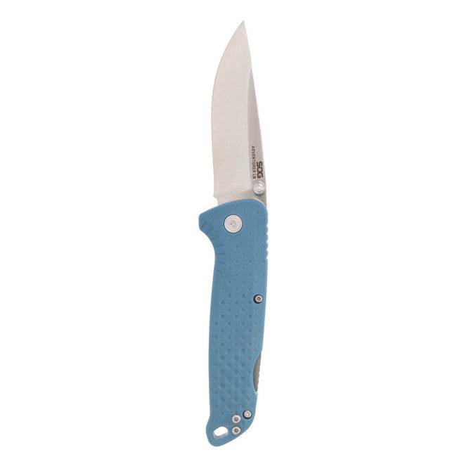 Sog Adventurer lb coltello da chiusura - nordic blue + satin