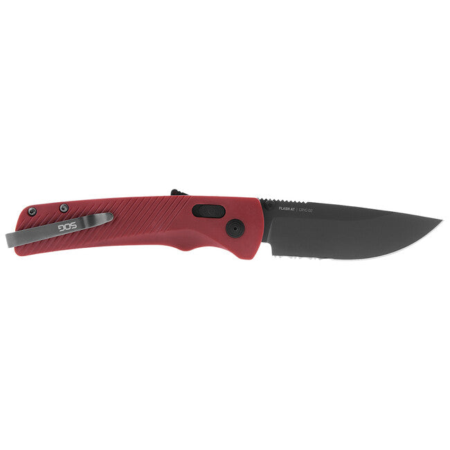 Sog Flash AT coltello da chiusura, rosso granato