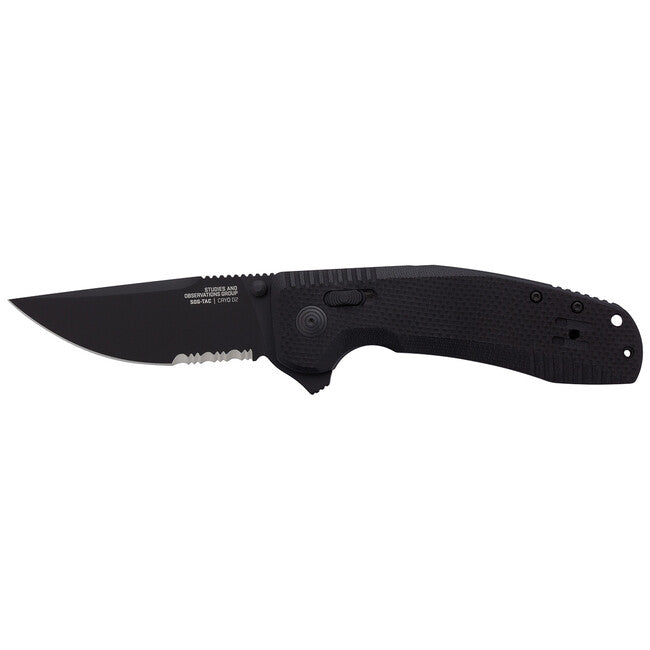 Sog Sog-Tac Xr coltello da chiusura, blackout parzialmente seghettato