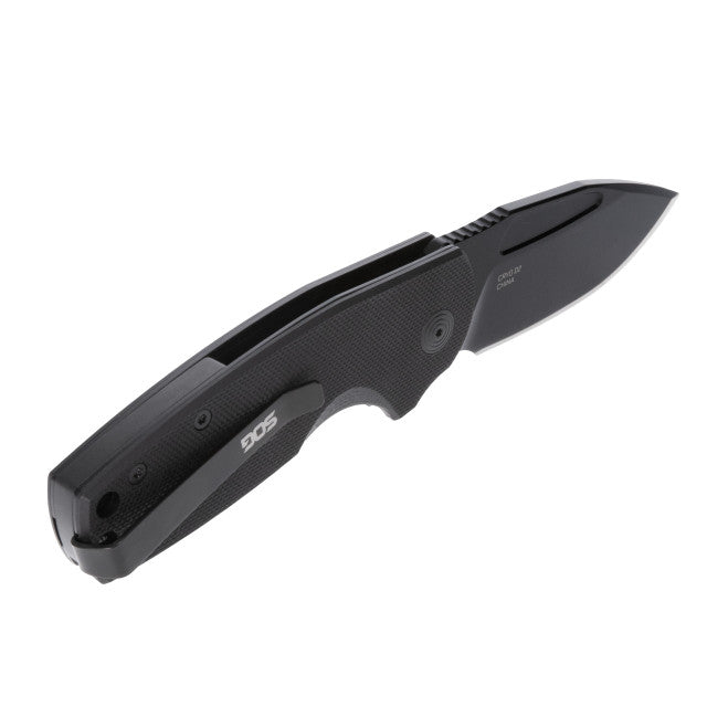 Sog Stout SJ coltello con chiusura a clip , nero