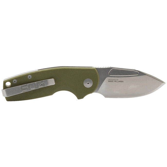 Sog Stout SJ coltello da chiusura - punta a clip, verde od