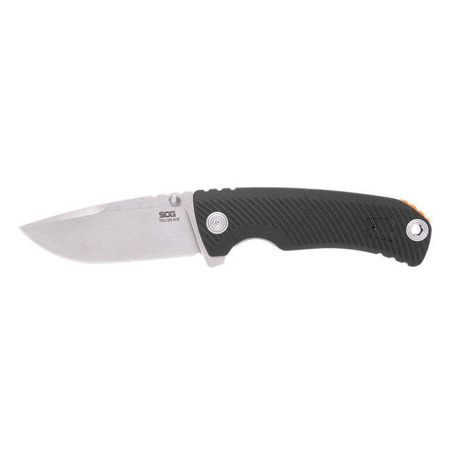Sog Tellus ATK coltello a serramanico , nero + arancione fiammante