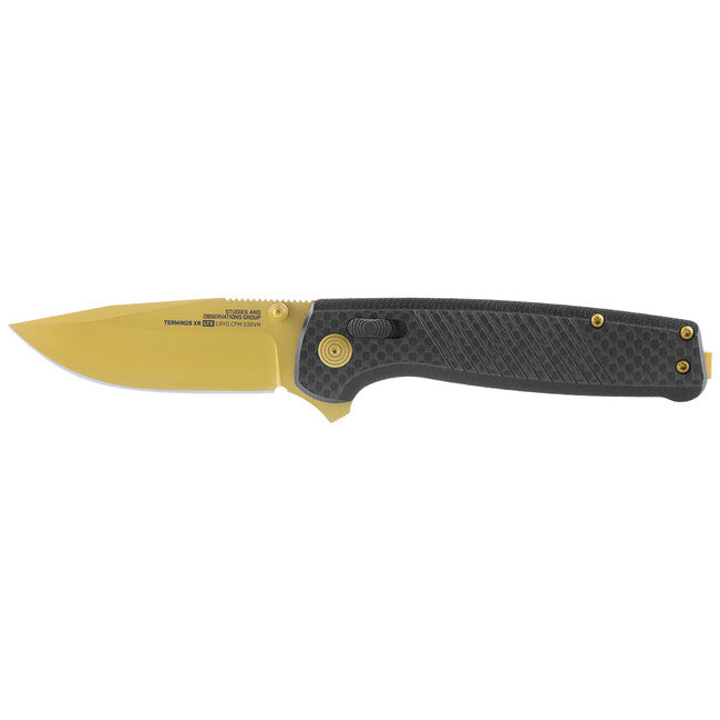 Sog Terminus Xr Lte coltello da chiusura, carbonio e oro