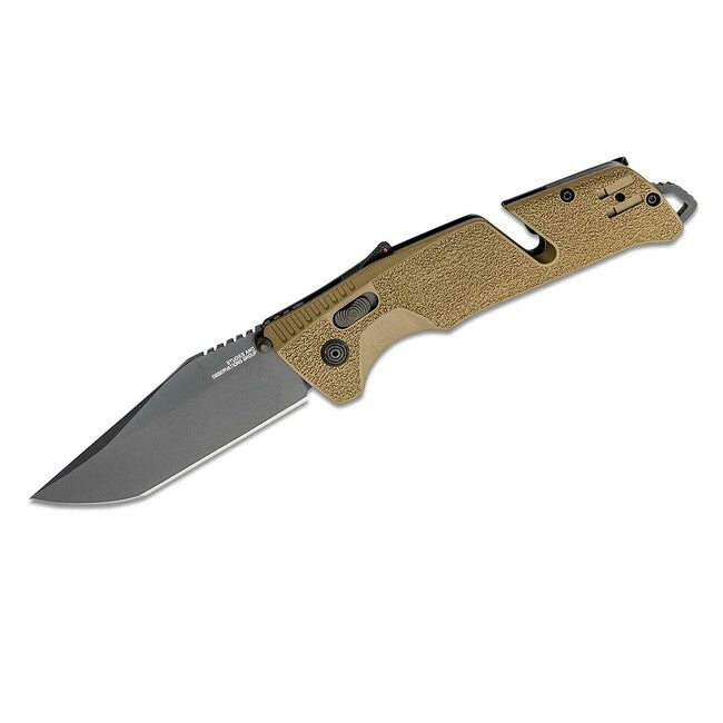 Sog Trident AT coltello da chiusura, flat dark earth - tanto