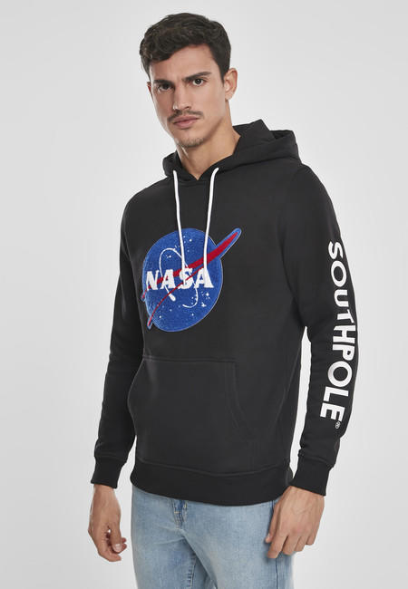 NASA Southpole Insignia Logo felpa con cappuccio da uomo, nera