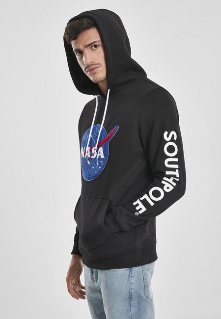 NASA Southpole Insignia Logo felpa con cappuccio da uomo, nera