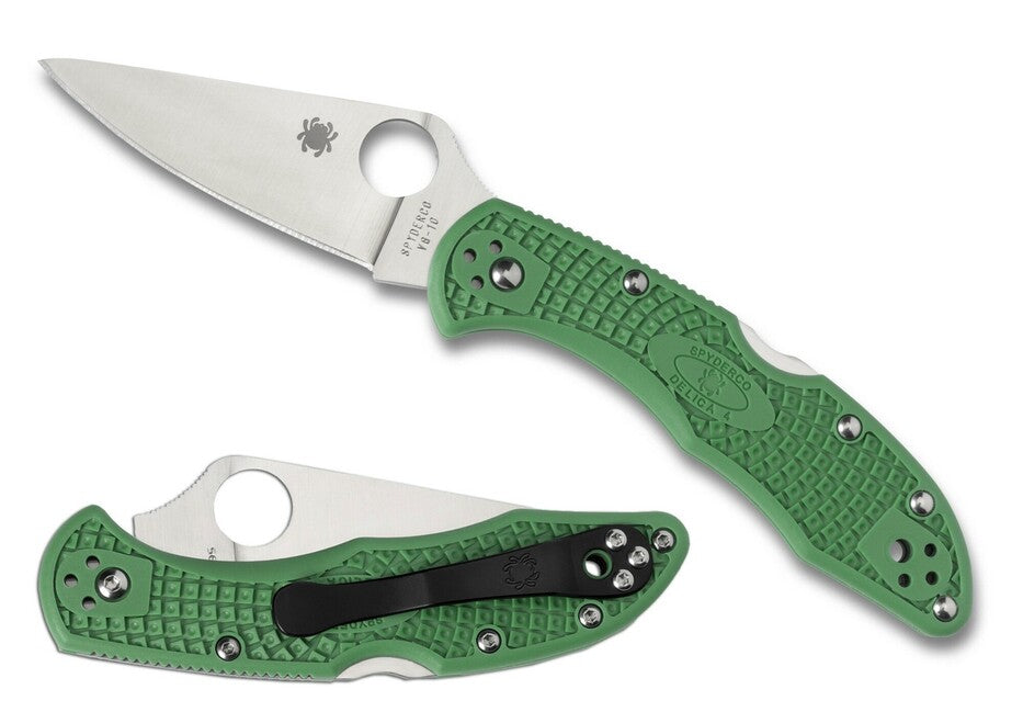 Spyderco Delica 4 coltello tascabile 7,5 cm, verde, FRN