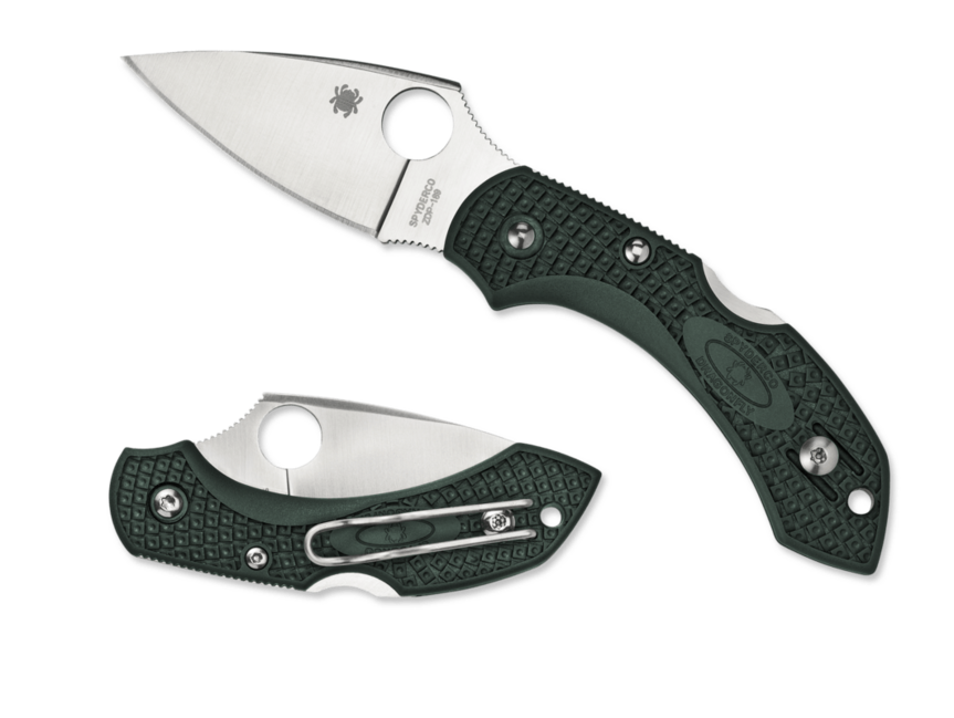 Spyderco Dragonfly 2 Lightweight coltello tascabile 5,7 cm, verde, FRN