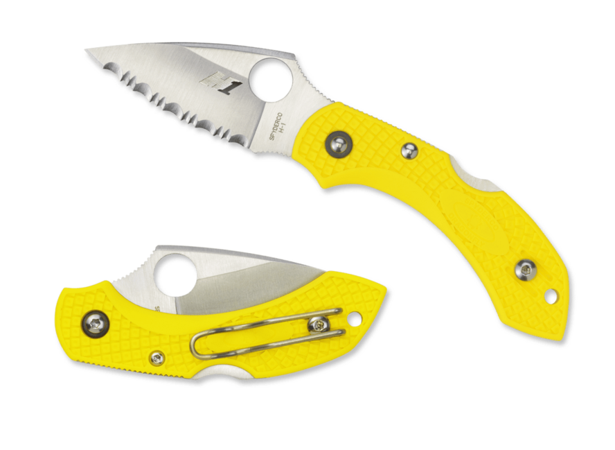 Spyderco Dragonfly 2 Coltello leggero seghettato 5,7 cm, giallo, FRN