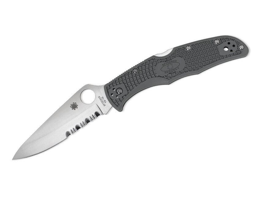 Spyderco Endura 4 Lightweight coltello tascabile 9,5 cm, verde-grigio, FRN