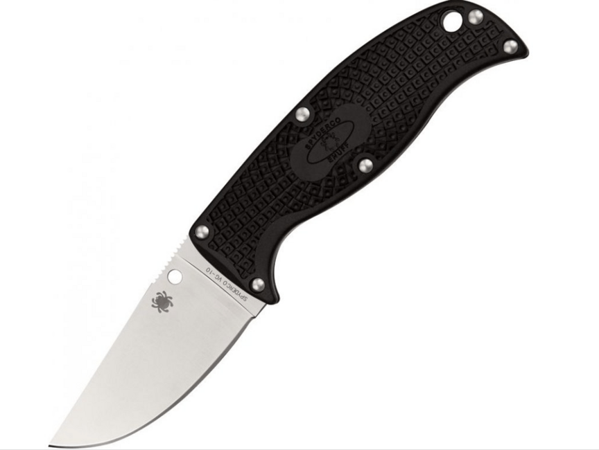 Spyderco Enuff Lightweight coltello fisso 7cm, nero, FRN, fodero