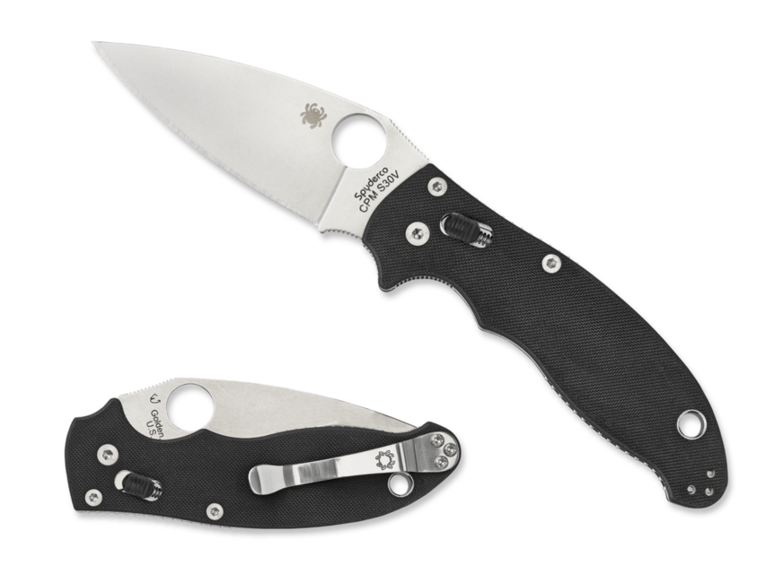 Spyderco Manix 2 Plain coltello da tasca 8,6 cm, nero, G10